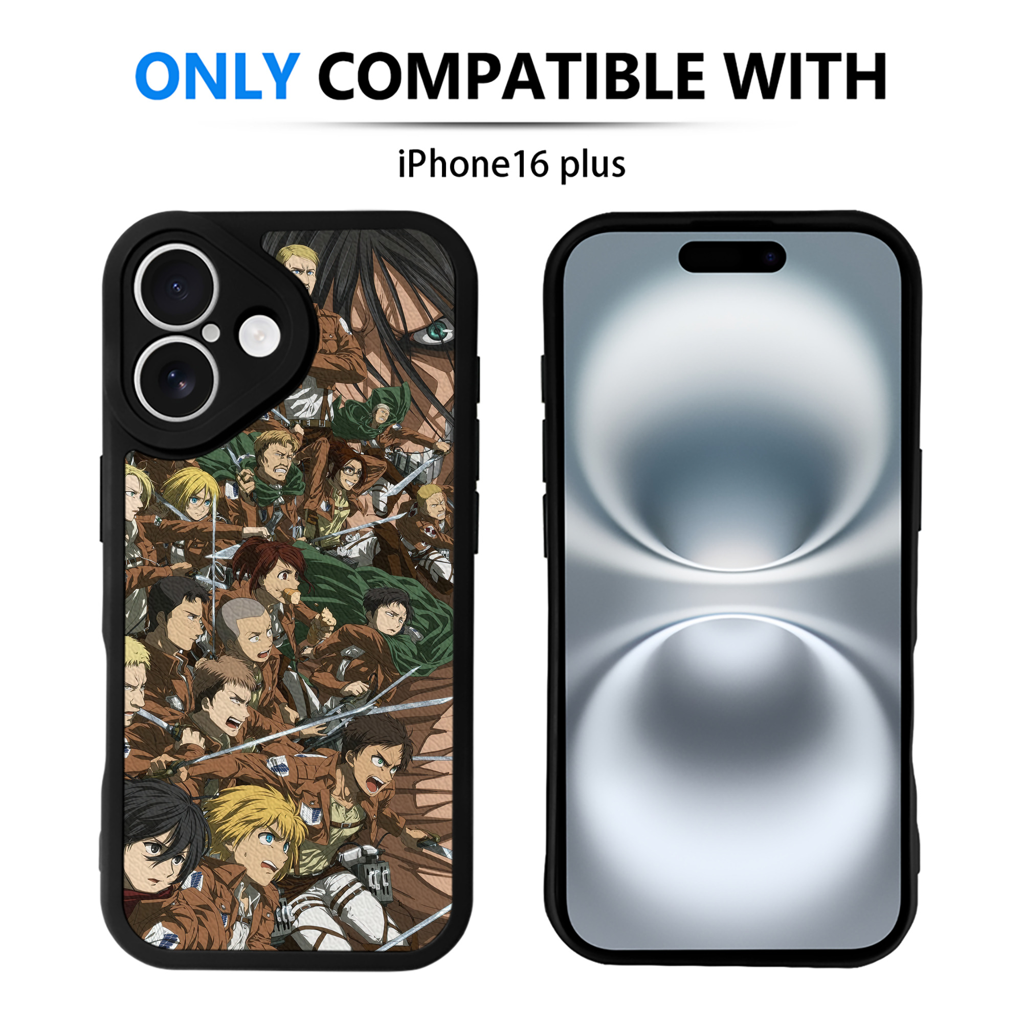 （画像用） 進撃の巨人 Attack on Titan 【iPhone 16シリーズ対応】シリコンスマホケース（レザー調） 材質：シリコン